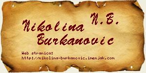 Nikolina Burkanović vizit kartica